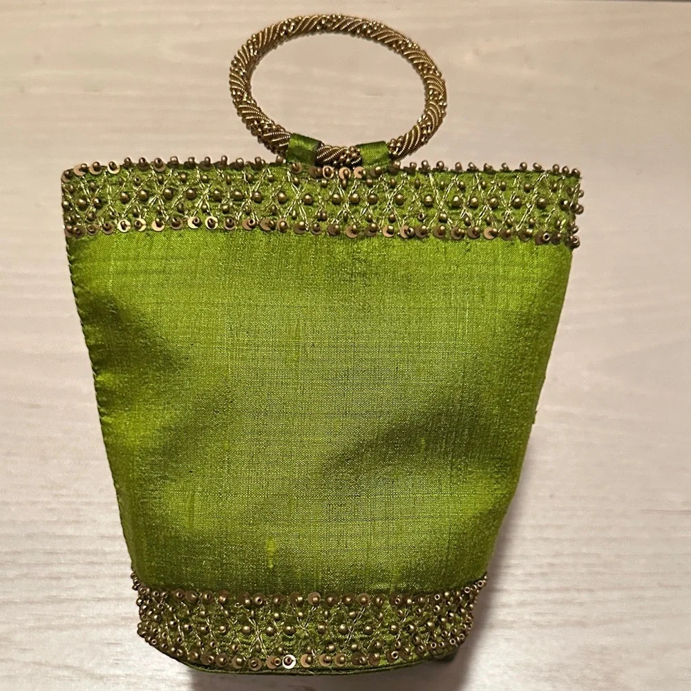 Green Embellished Women's Bag - Picture 2 of 3